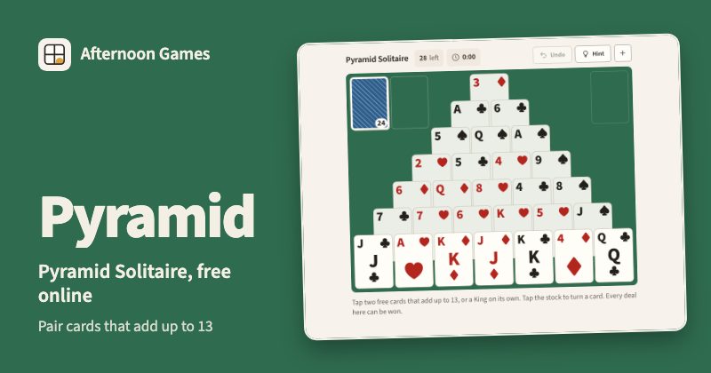 Pyramid Solitaire from Afternoon Games