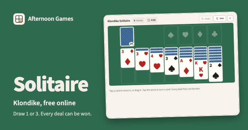 Klondike Solitaire from Afternoon Games