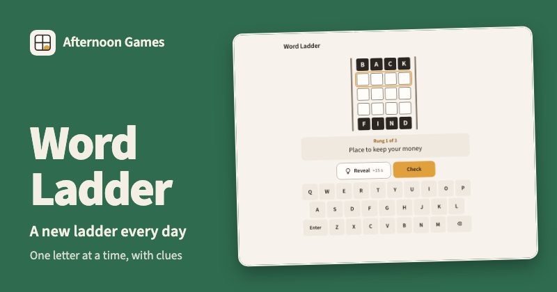 Word Ladder from Afternoon Games